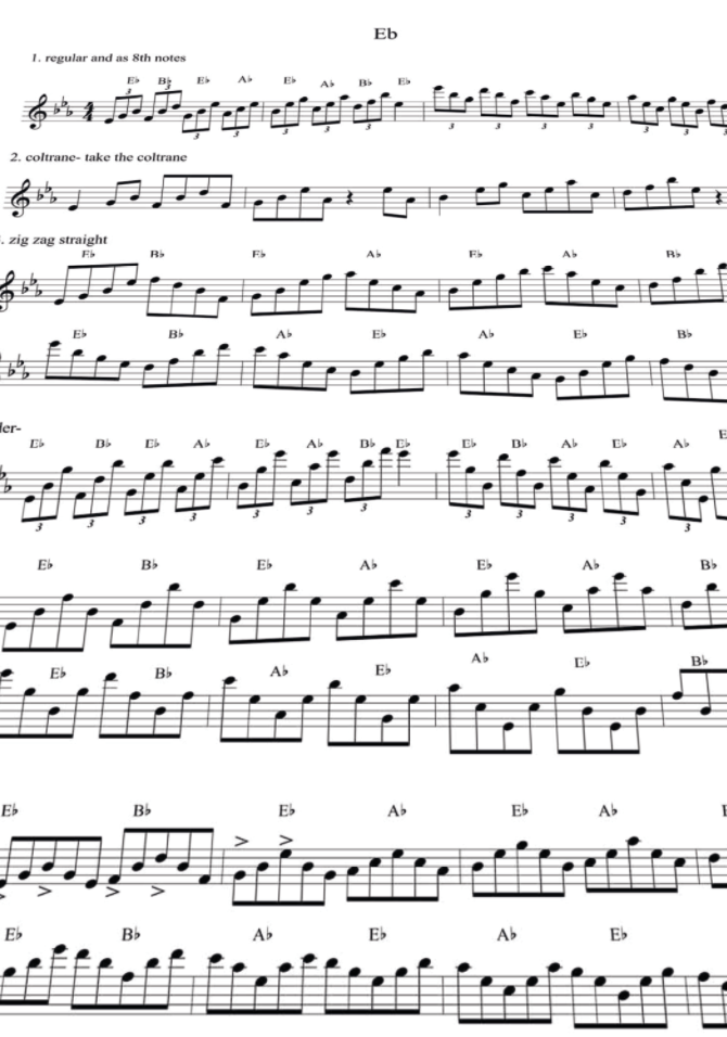 Major Scale Melodic/Harmonic Exercises  (All Instruments)- Download