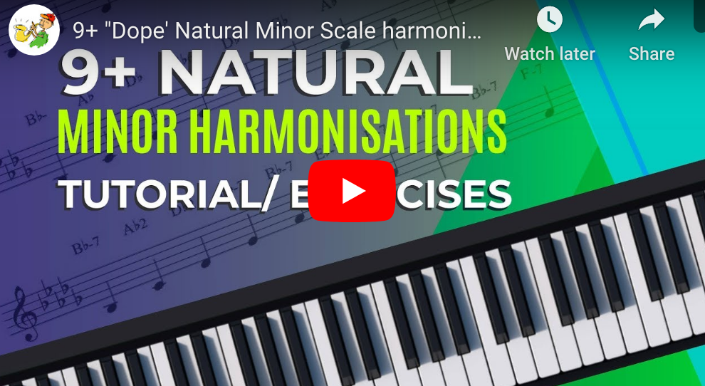 9+ "Dope' Natural Minor Scale harmonisations tutorial