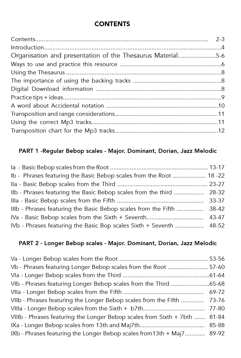 Thesaurus of Bebop Scales