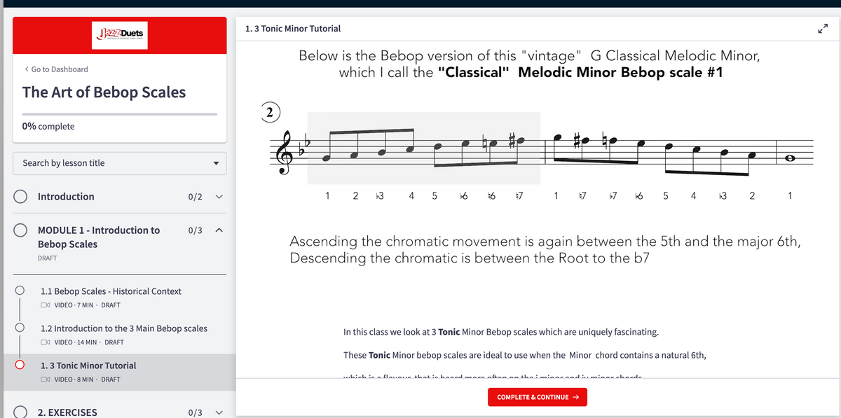 The Art of Bebop Scales (online course)