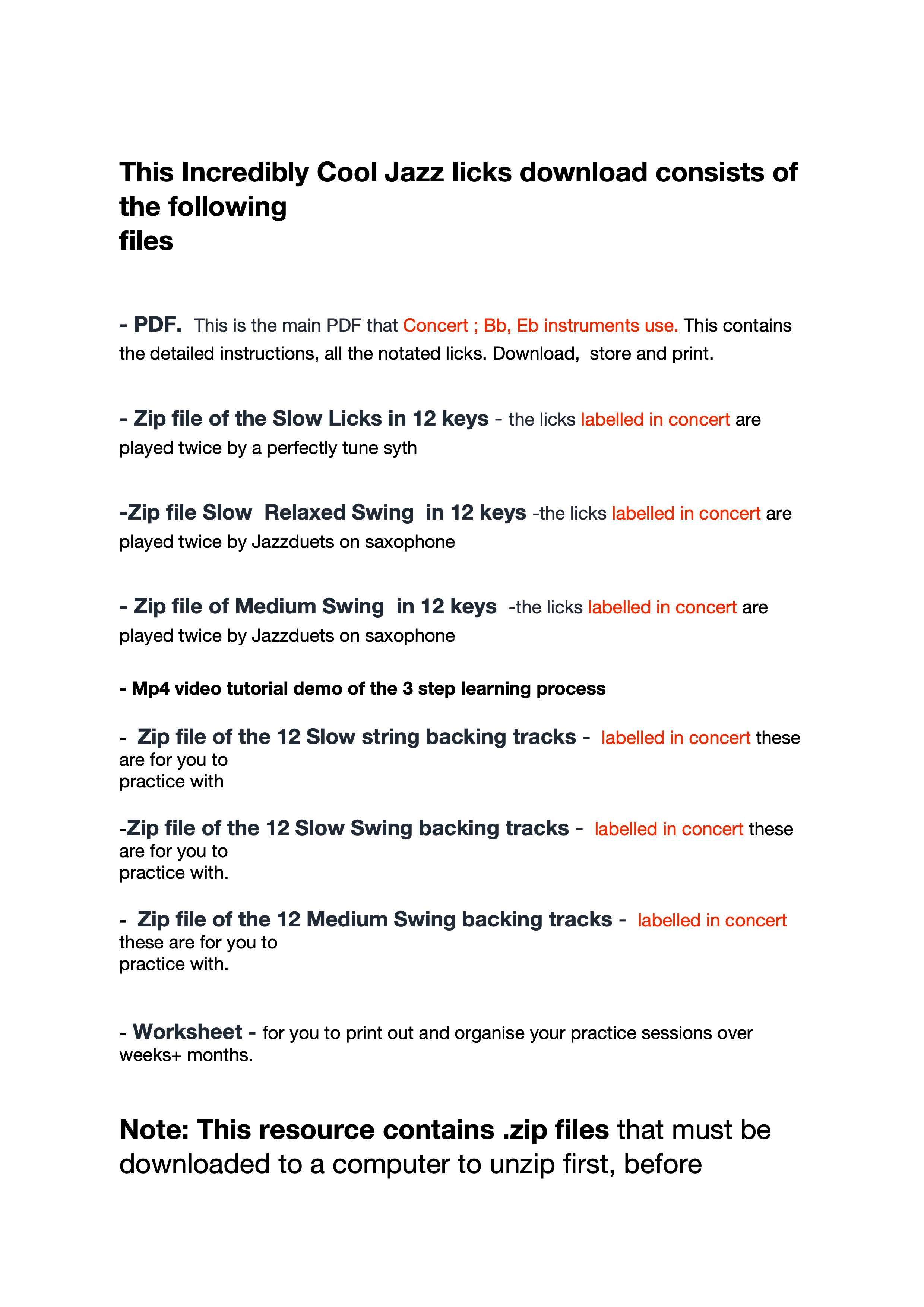 Incredibly Cool Jazz licks - Volume 1