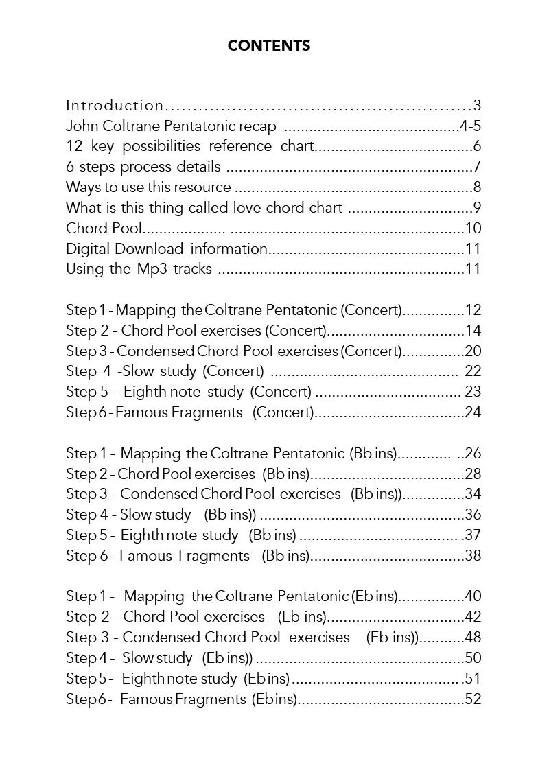 Coltrane Pentatonic "What is this thing called love" exercises