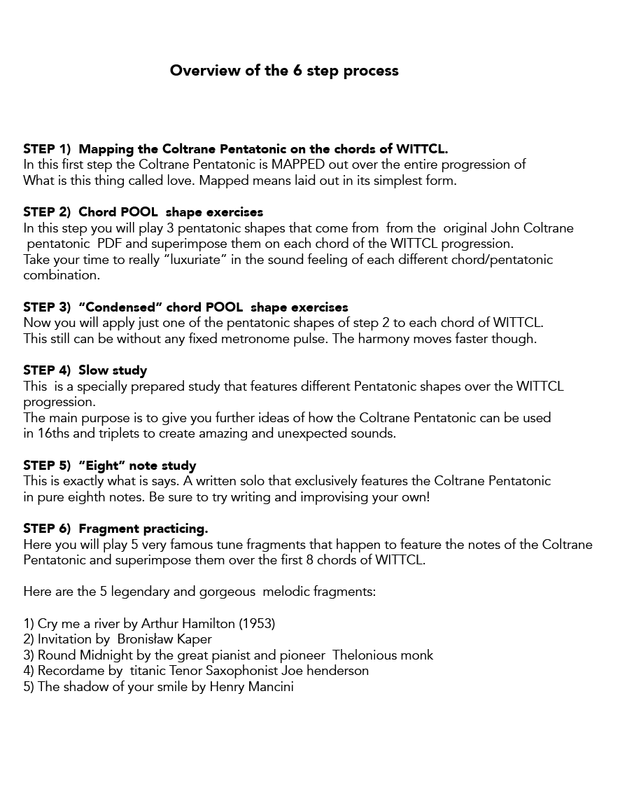 Coltrane Pentatonic "What is this thing called love" exercises