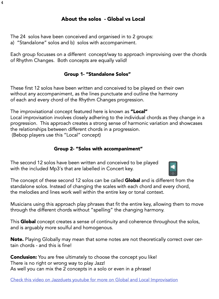 24 Rhythm Changes "Study" solos