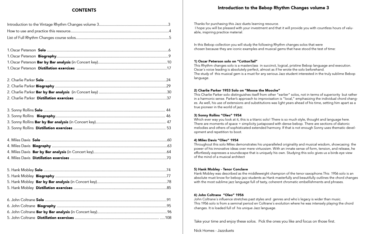 Bebop Rhythm Changes Masterclass - Jazzduets