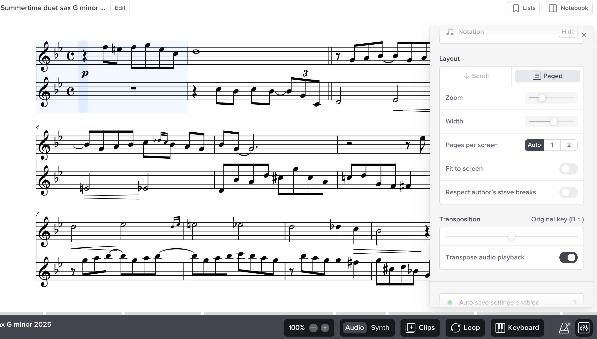 Summertime Sax Duet + masterclass