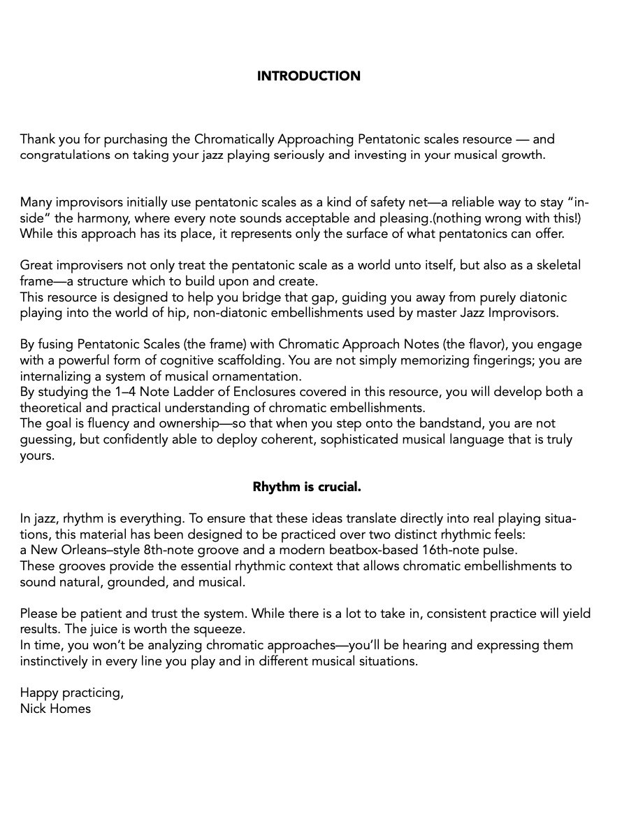 Chromatically Approaching Pentatonic scales