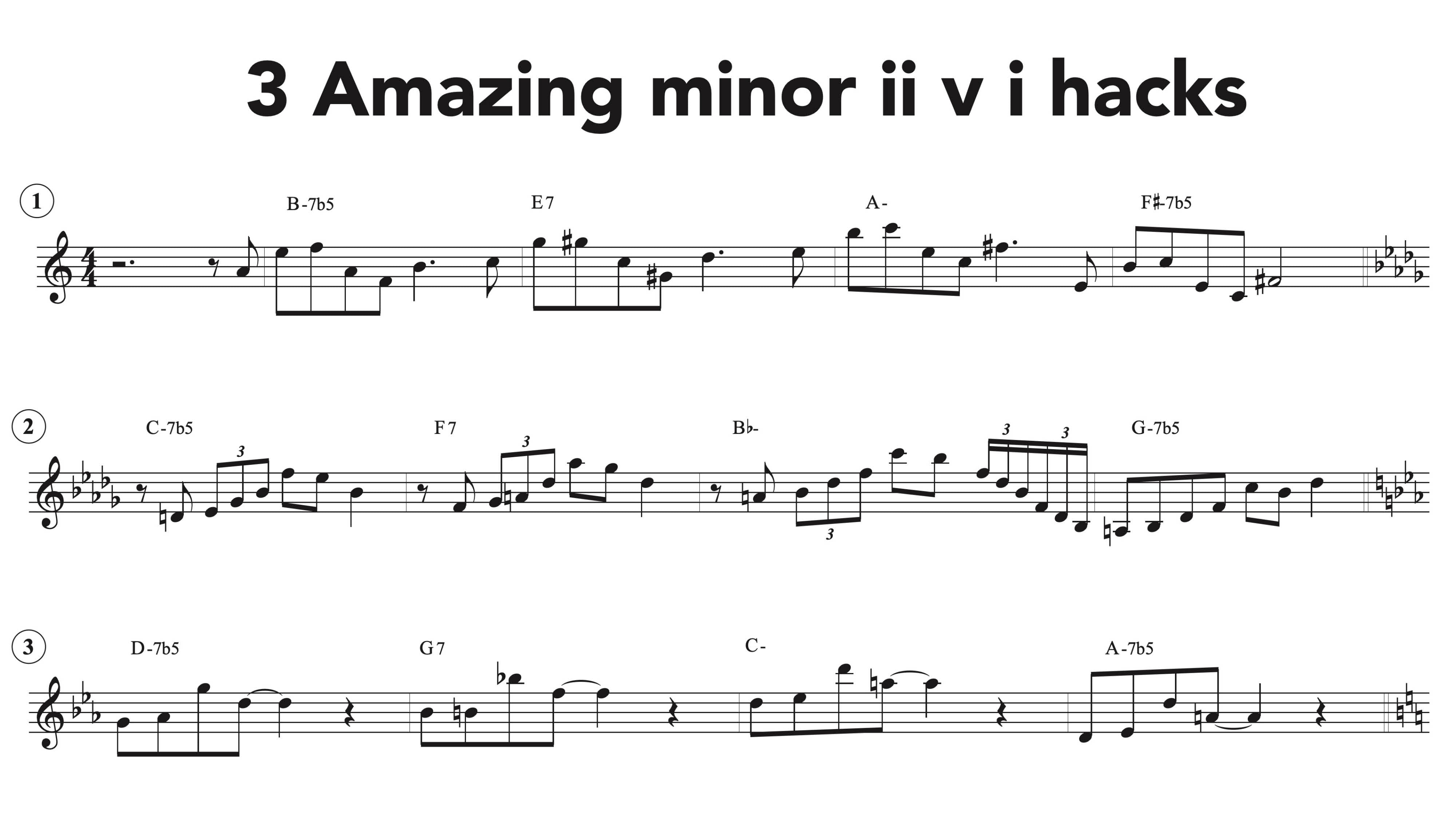 3 Amazing Minor ii V i hacks