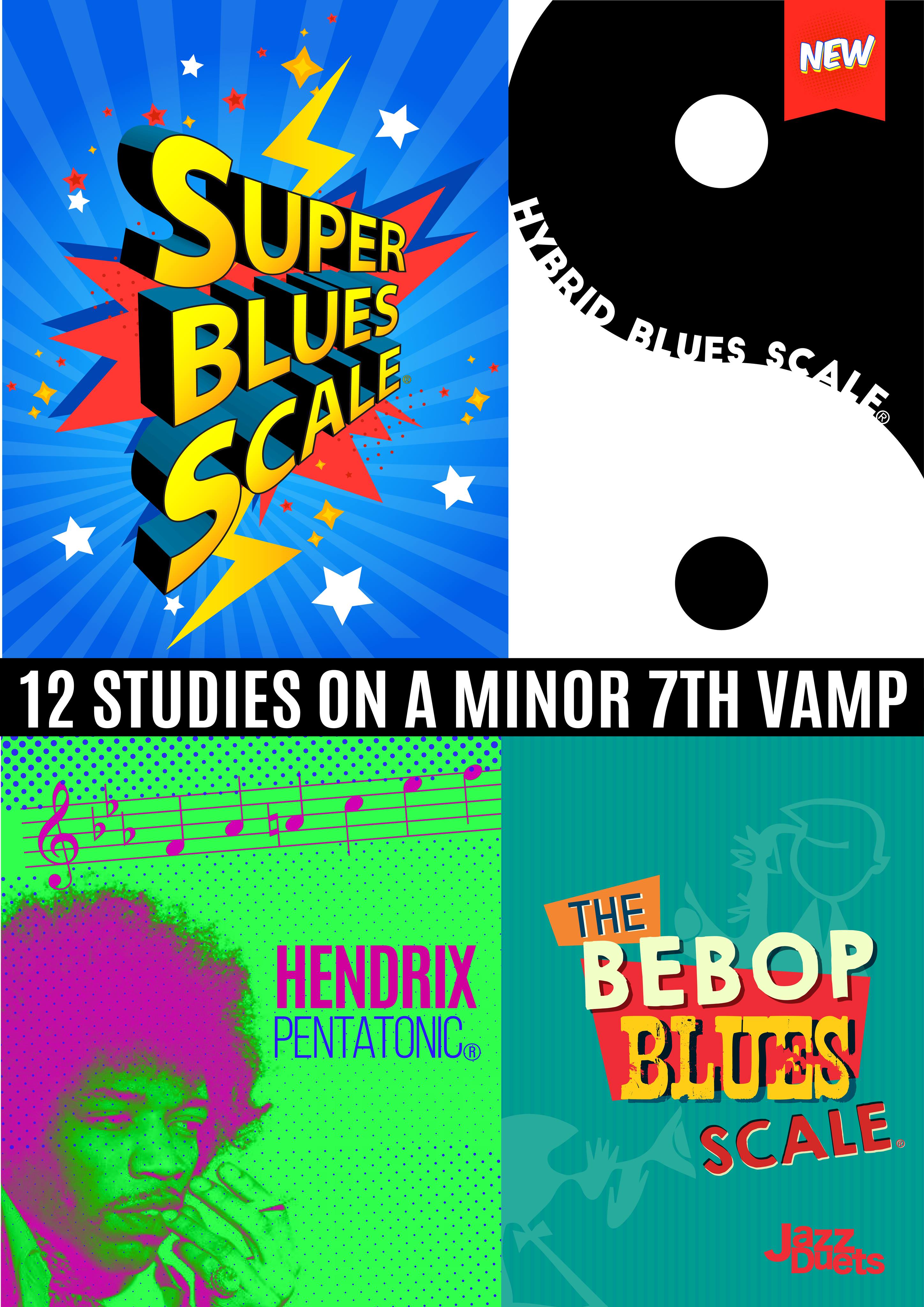 12 studies on a minor 7 vamp - digital PDF+ Mp3 backing track.