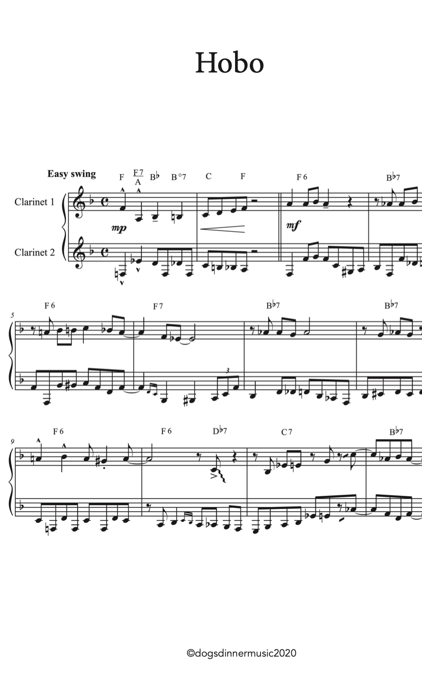 Intermediate Blues Clarinet Duets Digital Download  ´Premium´ version