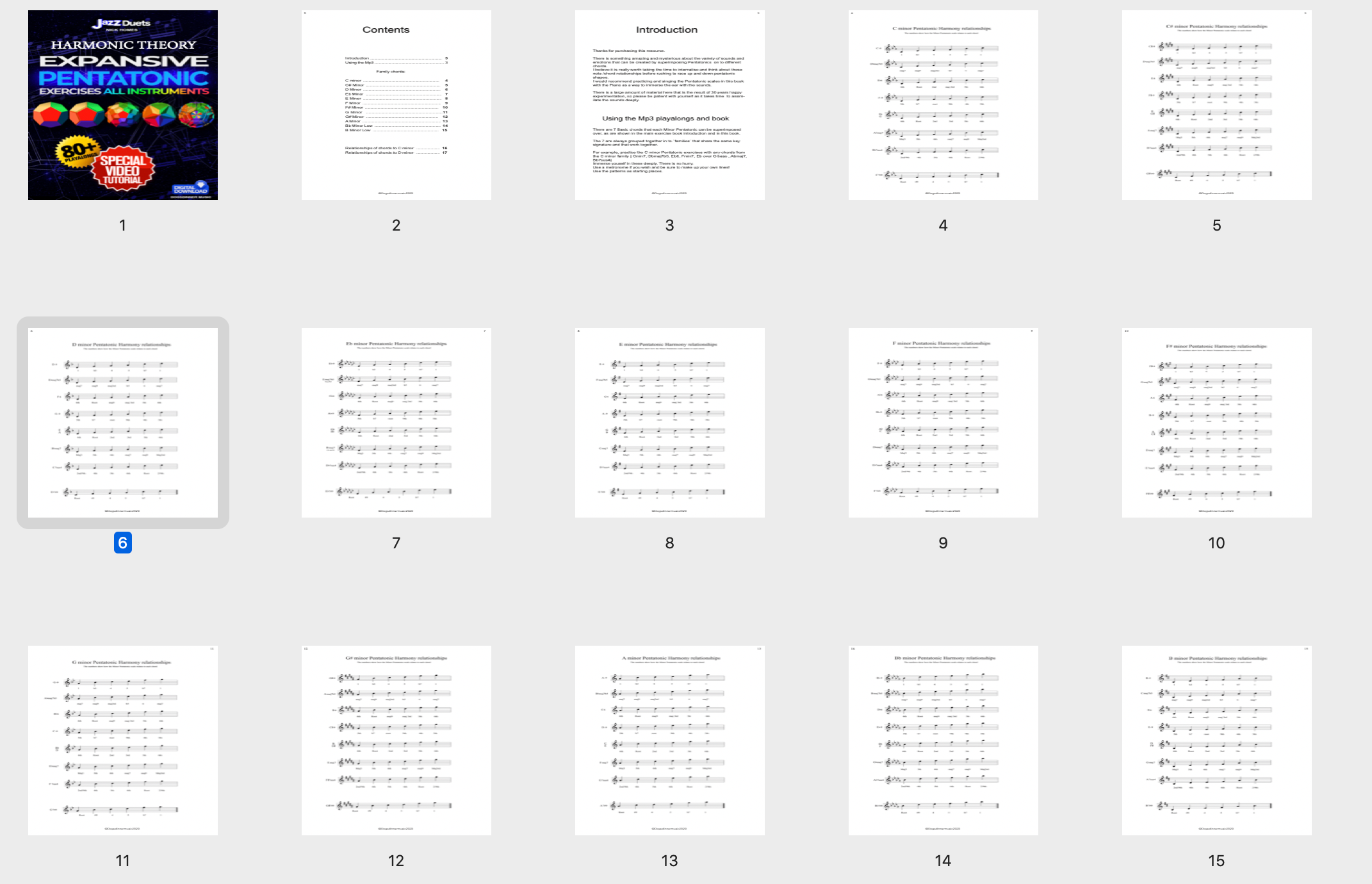 Expansive Pentatonic Exercises all instruments