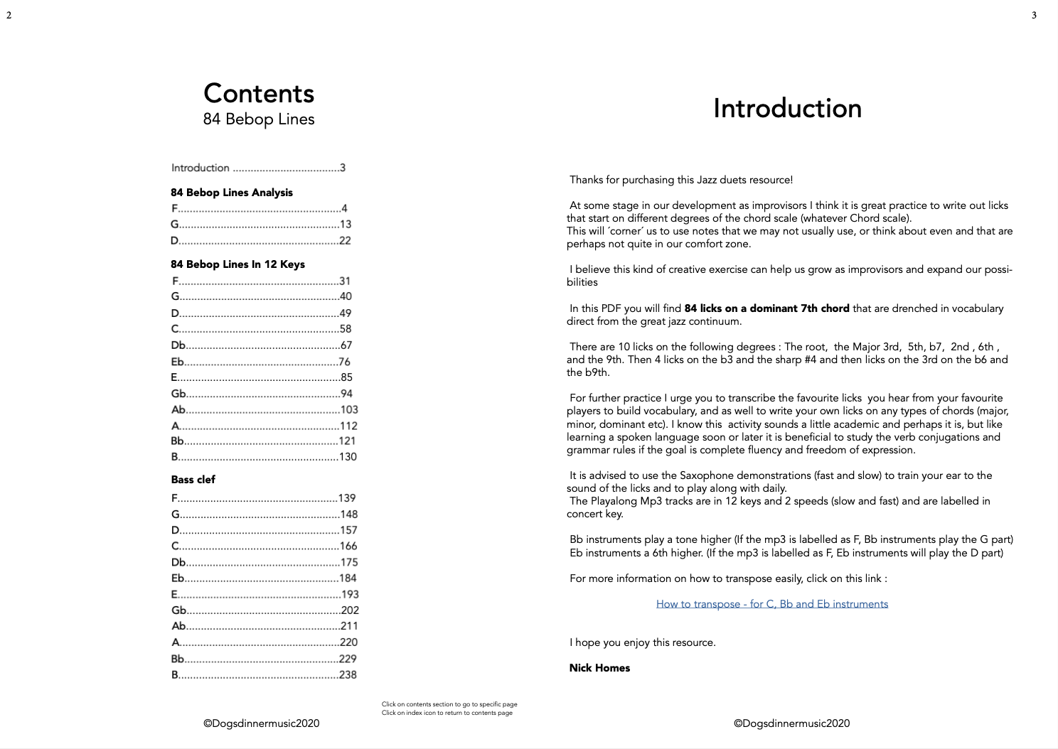 84 Bebop licks (All Instruments plus Guitar Version)