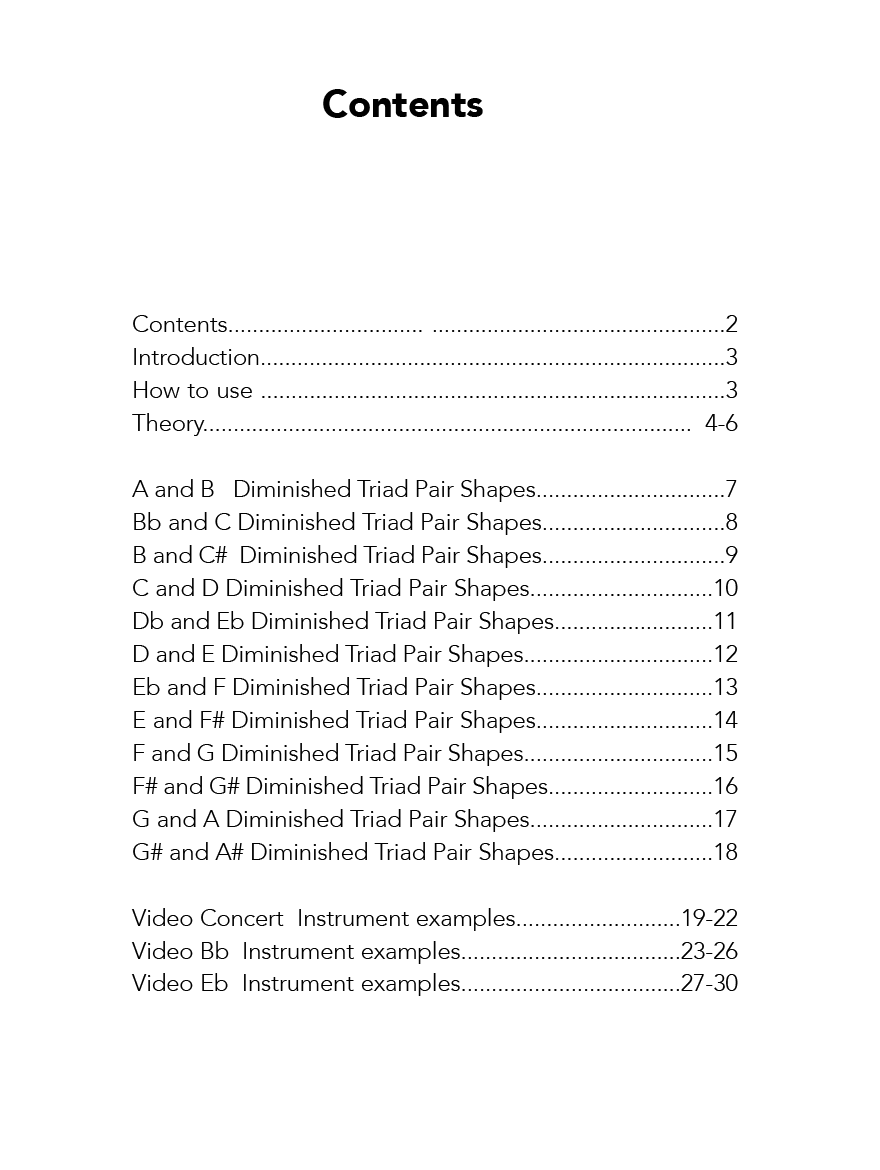 Diminished Triad Pair exercises