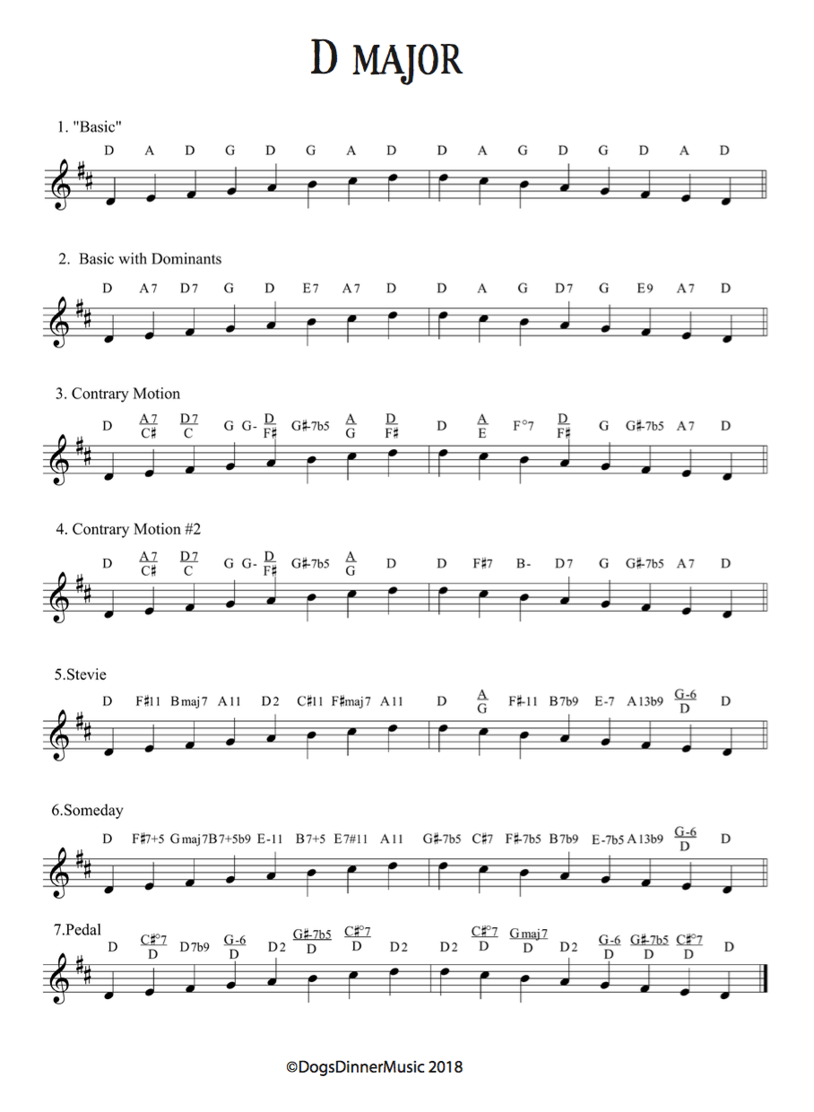 7 'Dope' Major Scale + 5 Arpeggio Harmonisations PDF