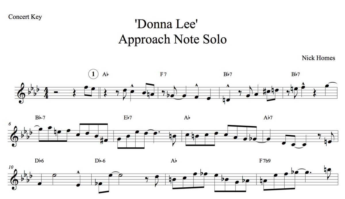 Approach notes solo - Donna Lee
