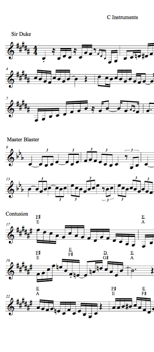 Master Blaster , Contusion Stevie Wonder line