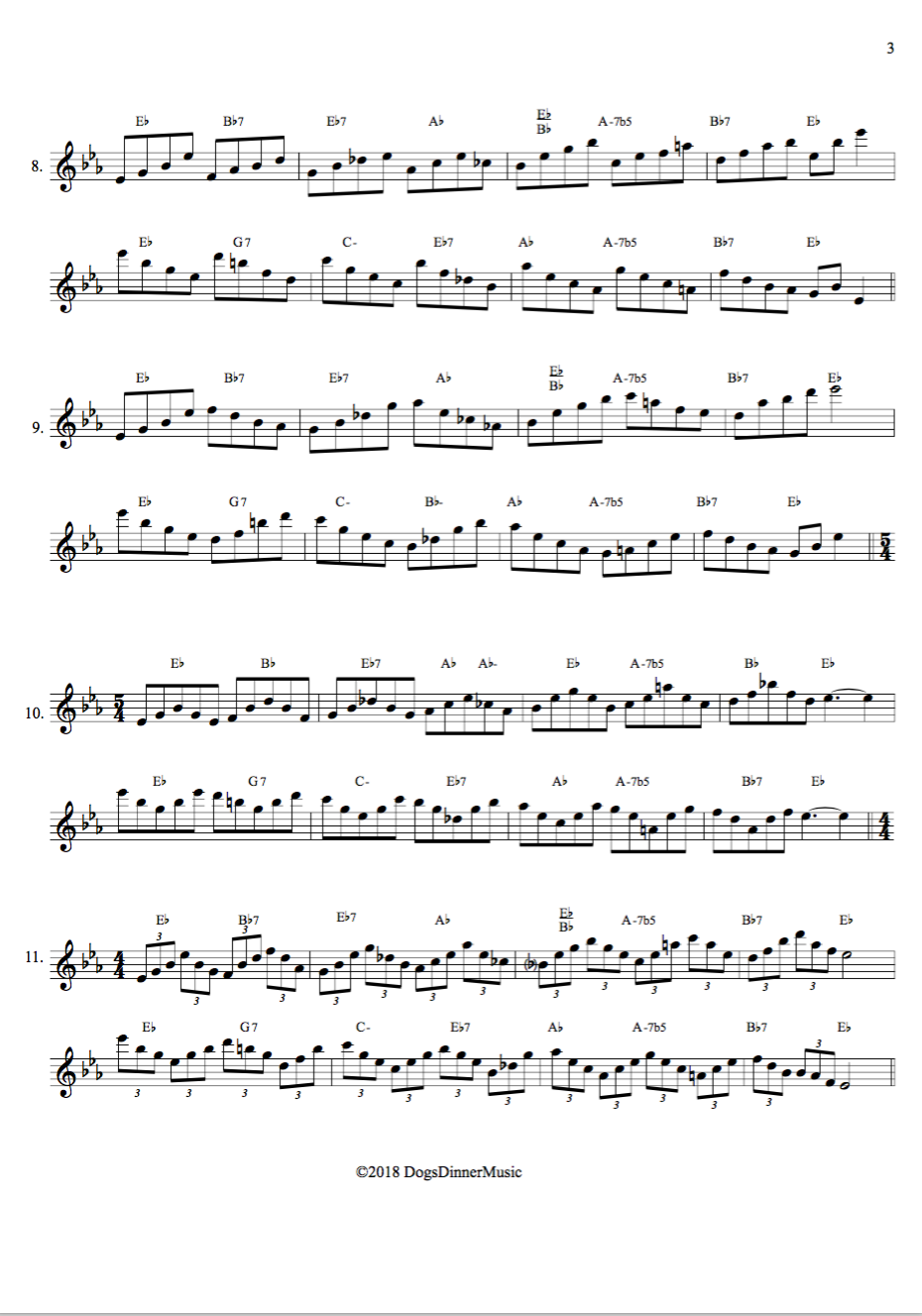 Harmonised major scale Eb Jazzduets