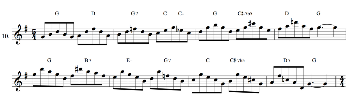 Harmonised major scale G Jazzduets