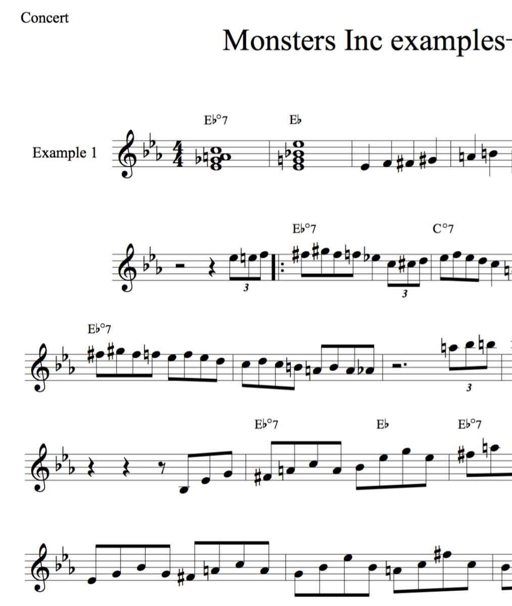 alto sax monsters inc sheet music Monsters Inc- Jazz analysis + corollary exercises – Jazzduets