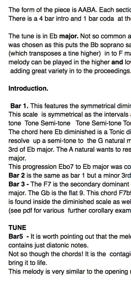 Monsters Inc- Jazz analysis bar by bar Jazz duets