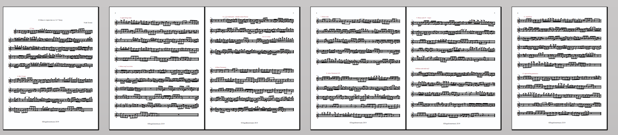 12 studies on a minor 7 vamp - digital PDF+ Mp3 backing track.