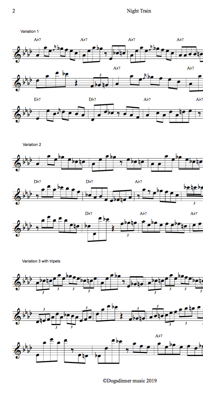 James Brown- Night Train Improv 101 Jazz duets