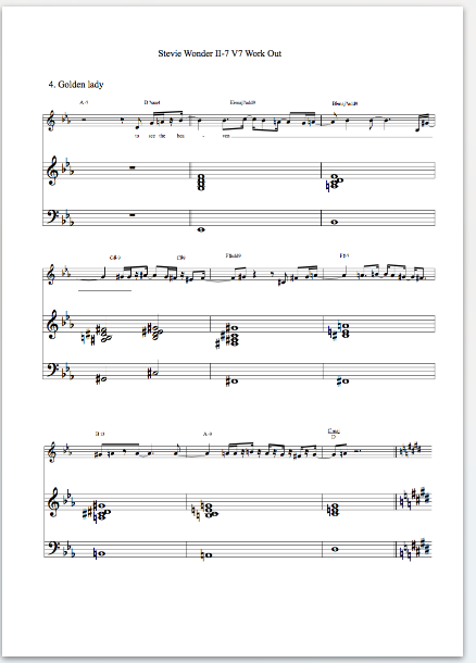 Stevie Wonder Complete II-7 V7 workout