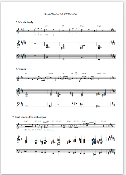 Stevie Wonder Complete II-7 V7 workout