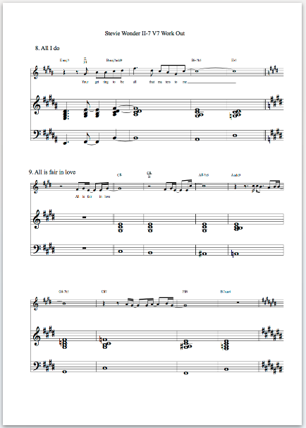 Stevie Wonder Complete II-7 V7 workout