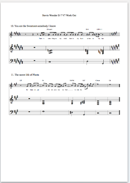 Stevie Wonder Complete II-7 V7 workout