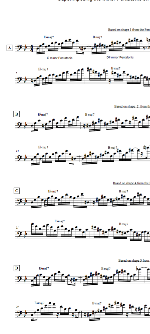 Lydian Pentatonic superimposition