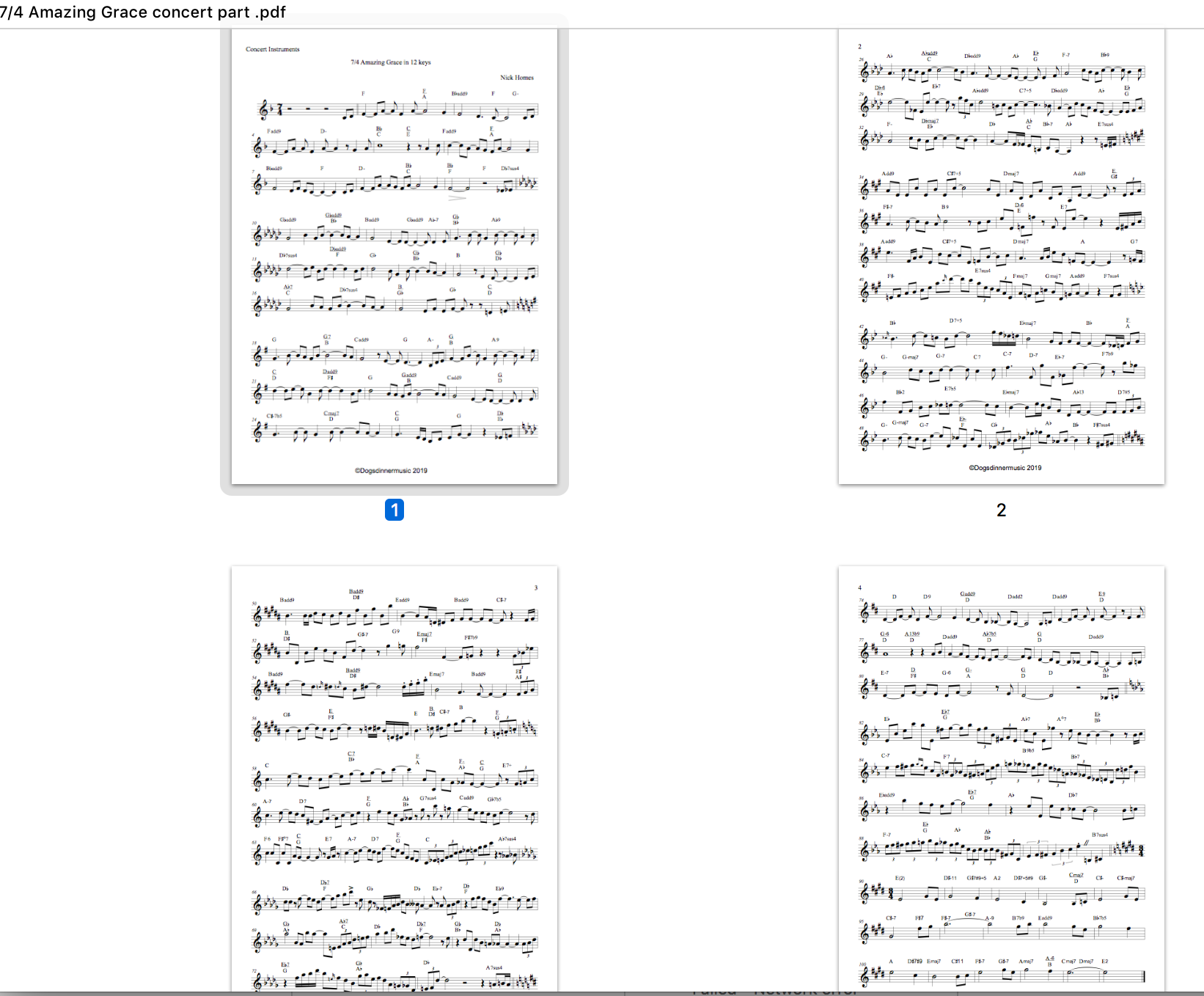 7/4 12 key Amazing Grace practice workout