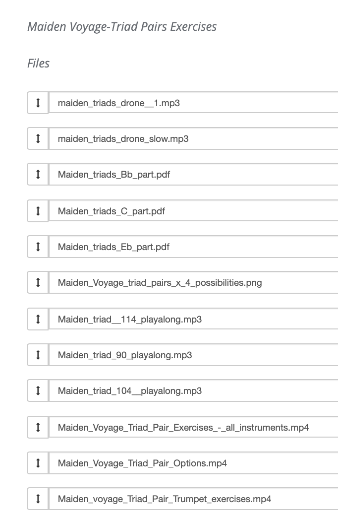 Maiden Voyage-Triad Pairs Exercises